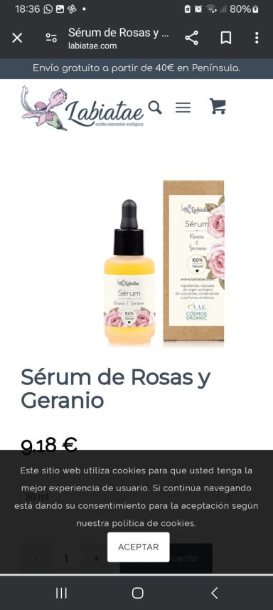 Serum facial de rosas y geranio, Labiatae